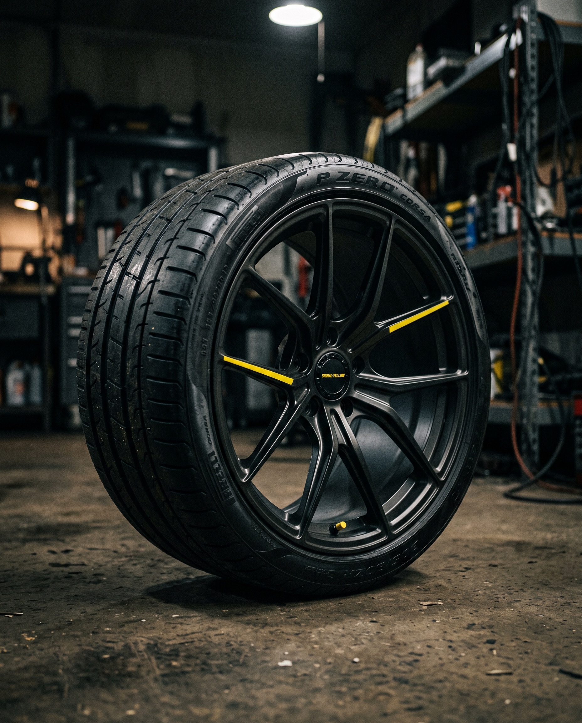 Performance tire on an alloy wheel